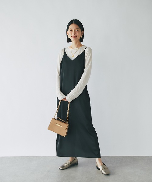 RIVE DROITE（リヴドロワ） ワンピース サテンIラインキャミワンピース