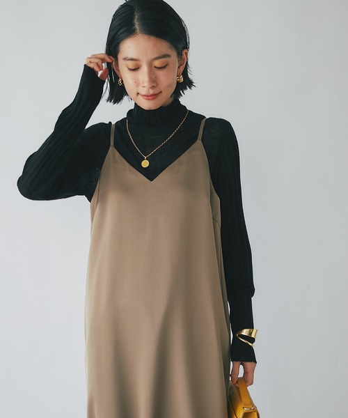 RIVE DROITE（リヴドロワ） ワンピース サテンIラインキャミワンピース