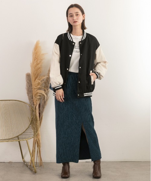 ad thie（アドティエ） ブルゾン アウター 配色リブ スカジャン