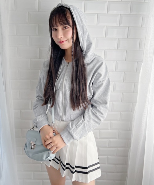 Loueme パーカー クロップドコルセットパーカー レディース