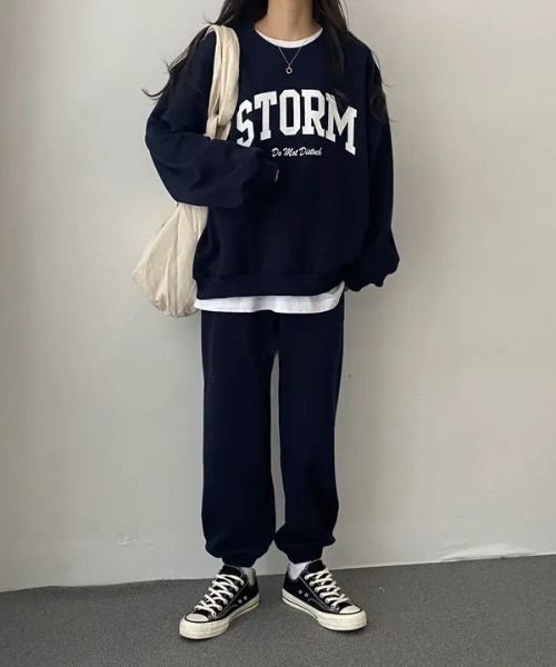 SHEENA セットアップ 「セットアップ」ロゴトレーナー
