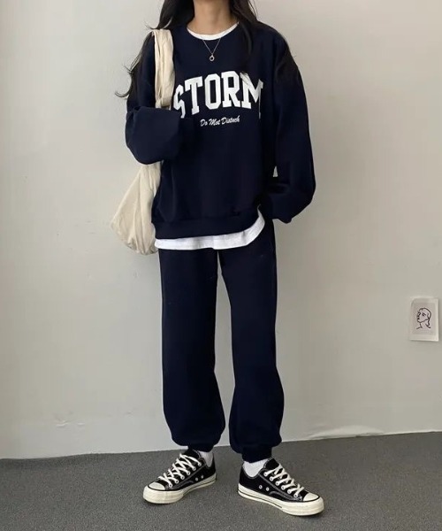 SHEENA セットアップ 「セットアップ」ロゴトレーナー
