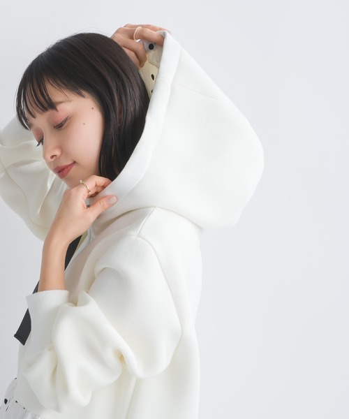 PICCIN PERLA コート アウター フロッキードット切り替えティアード