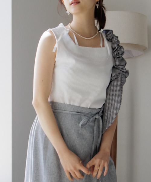 flower（ファッション） タンクトップ ノースリーブ リボン
