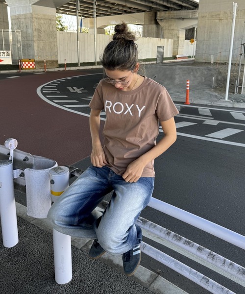 人気沸騰ブラドン ROXY tシャツ SPORTS/ロキシーワンポイントロゴ半袖Tシャツ サーフィン・ボディボード