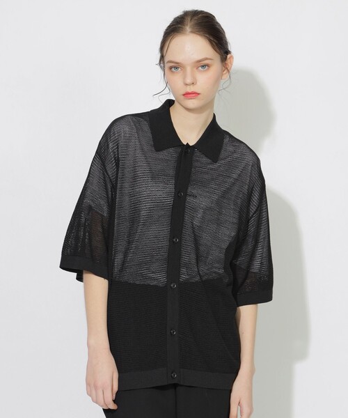 ポロシャツニットカーディガン★kana様 SINSS（シンス）の「Mesh knit polo cardigan / メッシュ
