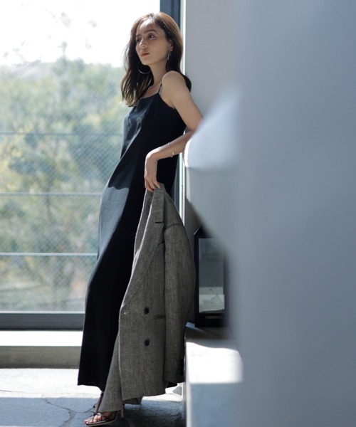 anuans」 キャミソールワンピース SMALL ブラック レディース  