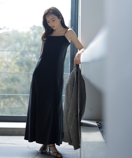 anuans」 キャミソールワンピース SMALL ブラック レディース  