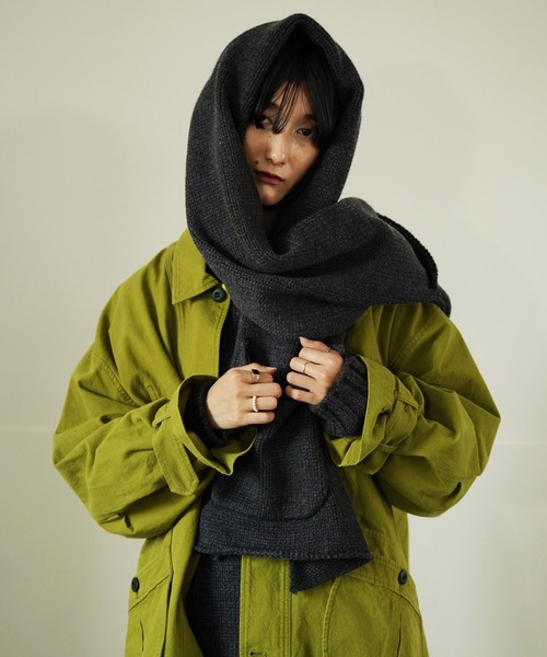 Aphlotus ポンチョ ハンド編みライク ポケット付き ビッグ ポンチョ