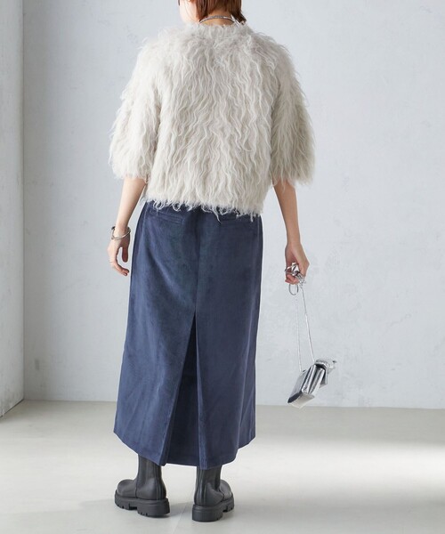 SHIPS（シップス） スカート 「洗濯機可能」コーデュロイ セミフレア