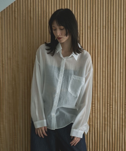 ブラウス シャツ SHEER SHIRTS レディース