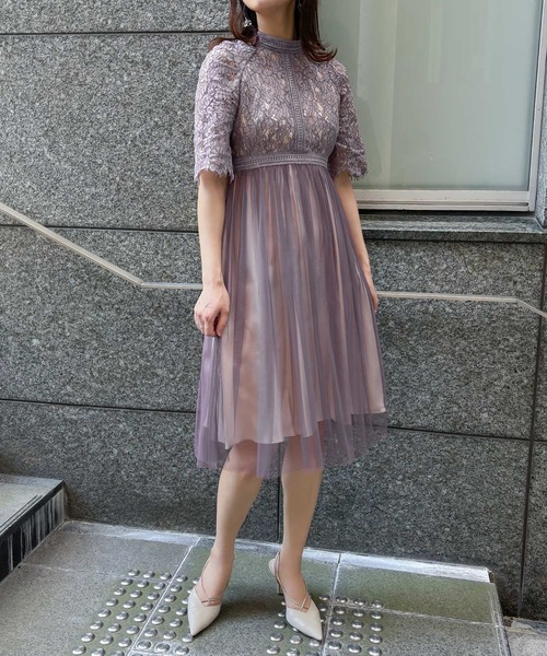 【福袋セール】の商品 ドレス ヴィンテージライクレースチュールドレス 結婚式 スーツ・フォーマル・ドレス