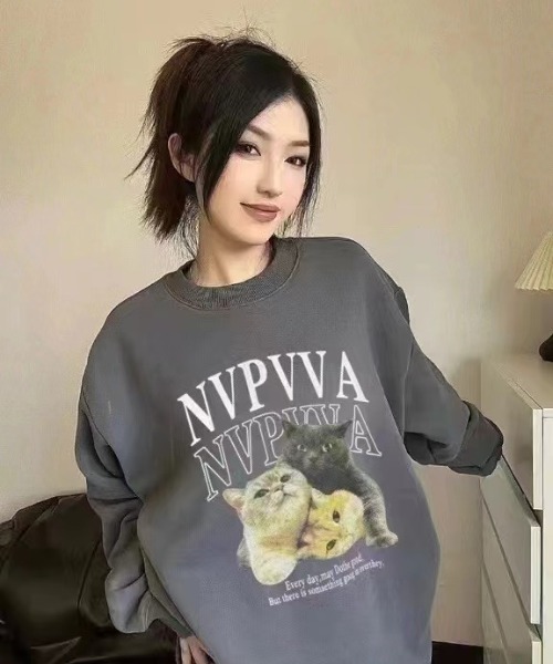 LACーVERT トレーナー スウェット キャットプリントスウェット
