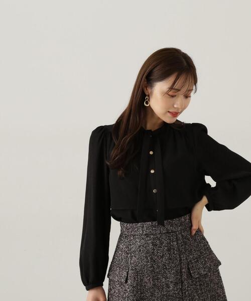 「PROPORTION BODY DRESSING」 長袖ブラウス MEDIUM ブラック レディース PROPORTION BODY DRESSING ブラウス シャツ クロスラッフル