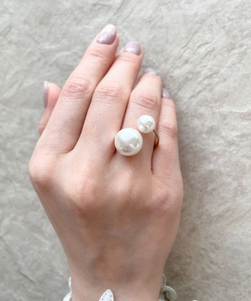 ダブルパールリング ciite' 指輪 リング ダブルパールリング レディース : ZOZOTOWN Yahoo