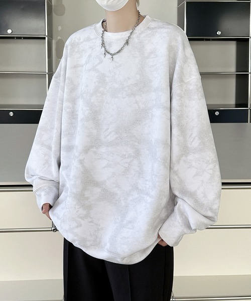 【MIS PRODUCT】 Pigment Heavy Sweat トレーナー トレーナー スウェット 「FVLMEN」marble pigment design sweat