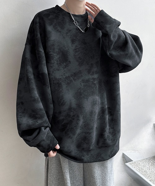 トレーナー スウェット 「FVLMEN」marble pigment design sweat