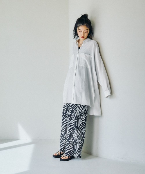 シャツ/ブラウス(長袖/七分) juemi short chiffon shirt レディス 開襟七分袖ブラウス FB4039L－16 ブラック| 作業服
