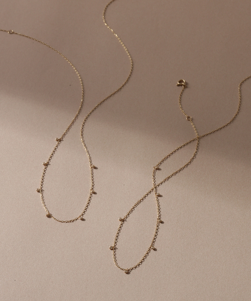 Lilas ネックレス 7ダイヤステーション40cmネックレス K10