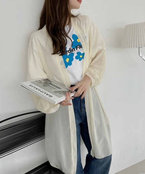 TREOVER カーディガン エアリーな透け感が大人可愛い! シフォン