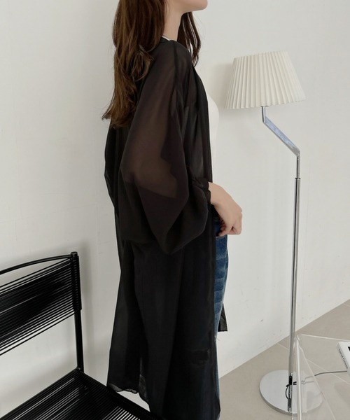 TREOVER カーディガン エアリーな透け感が大人可愛い! シフォン