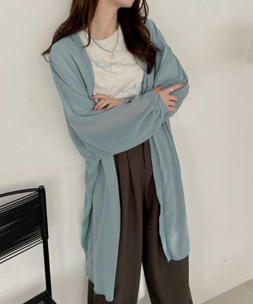 TREOVER カーディガン エアリーな透け感が大人可愛い! シフォン