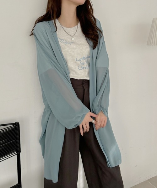 TREOVER カーディガン エアリーな透け感が大人可愛い! シフォン