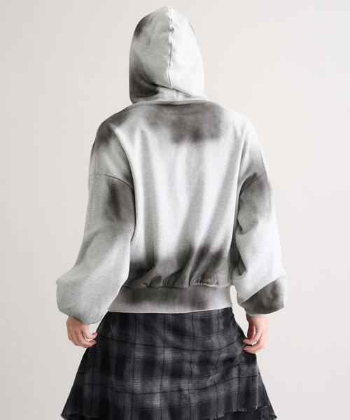 パーカー 「EPNK」Cropped spray zip hoodie / クロップド