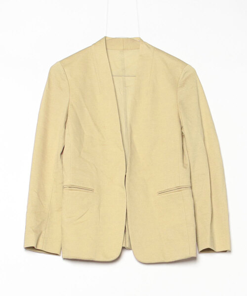 ユナイテッドアローズ　リネンノーカラージャケット　ベージュ　36 UNITED ARROWS 「UNITED ARROWS」 ノーカラージャケット 36