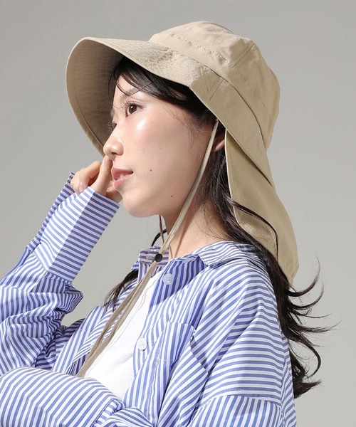 帽子 ハット コンパクト収納 UVカット ネックカバー 2way