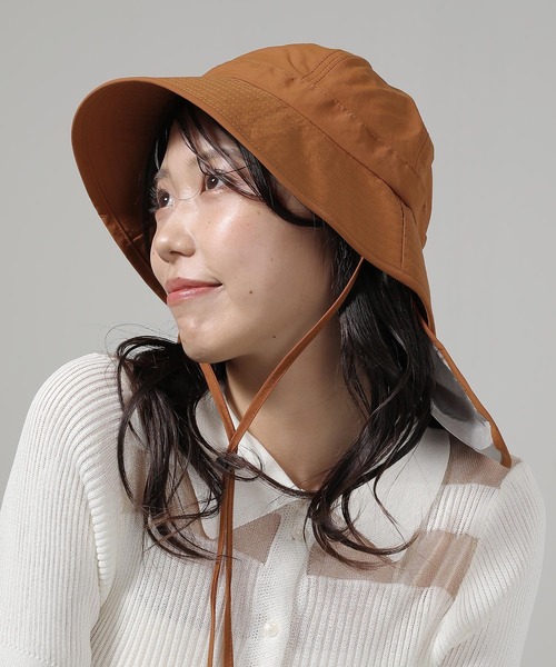帽子 ハット コンパクト収納 UVカット ネックカバー 2way バケット