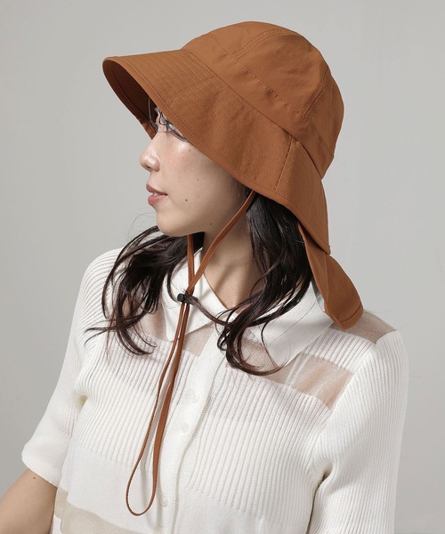 帽子 ハット コンパクト収納 UVカット ネックカバー 2way バケット