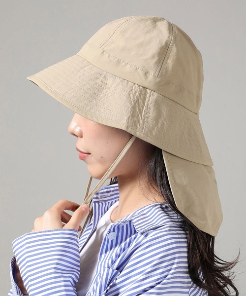 帽子 ハット コンパクト収納 UVカット ネックカバー 2way バケット