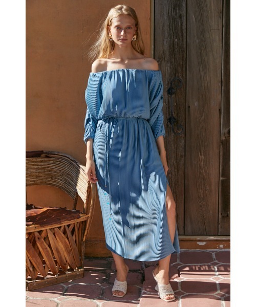 ワンピース tope cross strap dress Estella.K ワンピース Positano Belted long Dress 2 プリント