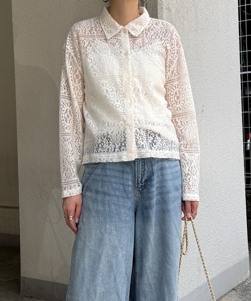 新品　テチチ　フラワーレースブルゾン 総レース　ジャケット ホワイト セール】 【Atelier Sucre】バテンレースジャケット《2025spring