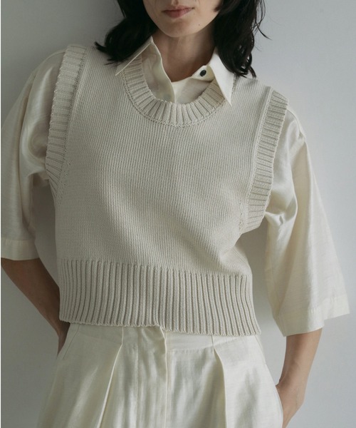 anuke ベスト ジレ Mix Knit Vest レディース : ZOZOTOWN Yahoo