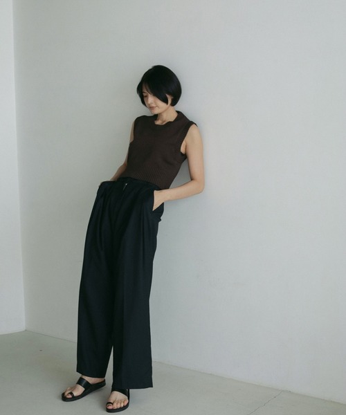 ベスト ジレ 「VEQUM」HAND MIX KNIT VEST レディース VEQUM】HAND MIX KNIT VEST｜エモダの通販｜&mall（アンドモール