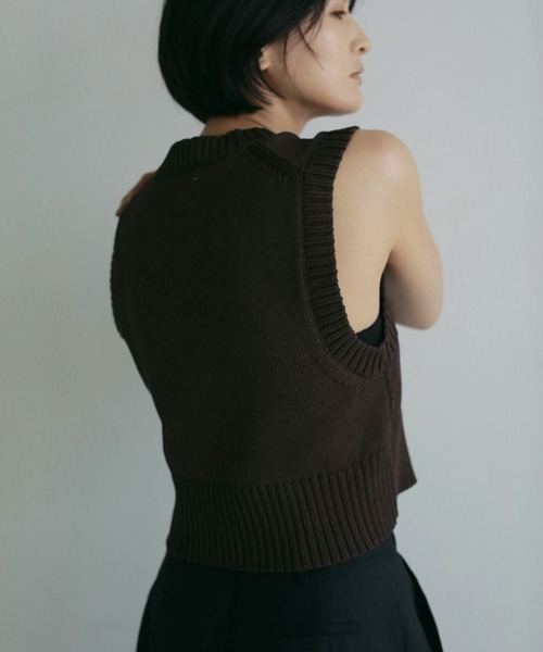 ベスト ジレ 「VEQUM」HAND MIX KNIT VEST レディース ànuke online store（アンヌーク） / Mix Knit VestMix Knit