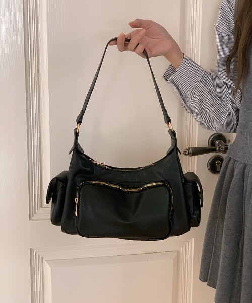 美品✨ LOEWE ショルダーバッグ ホーボー y2k レザー ブラック FREE STYLISTS ショルダーバッグ バッグ Y2K レトロシンプル