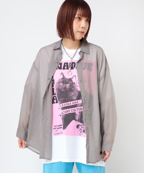 ブラウス シャツ B2889 シアーＢＩＧシャツ レディース RNA ブラウス シャツ B2889 シアーBIGシャツ レディース
