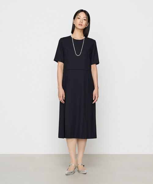 COMME des GARCONS 半袖ワンピース 黒　M COMME CA（コムサ） ワンピース 半袖 入学式 入園式 ウールジョー