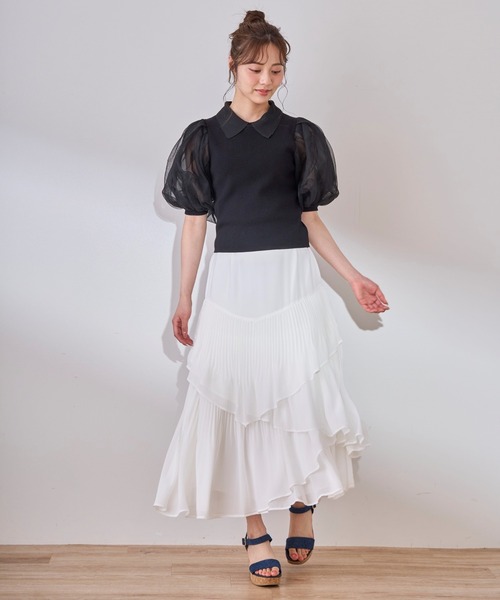 31 Sons de mode スカート プリーツティアードスカート