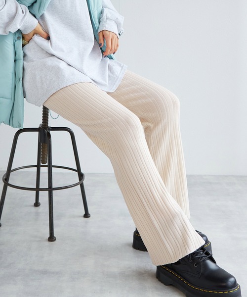 「w closet」 イージーパンツ FREE オフホワイト レディース_画像3