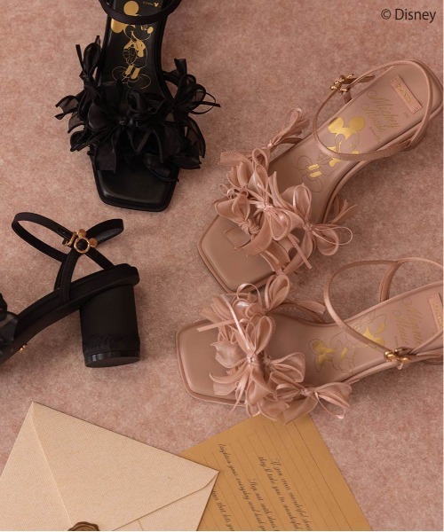 RANDA（ランダ） サンダル 「Mickey＆Minnie」/ランダムリボンサンダル