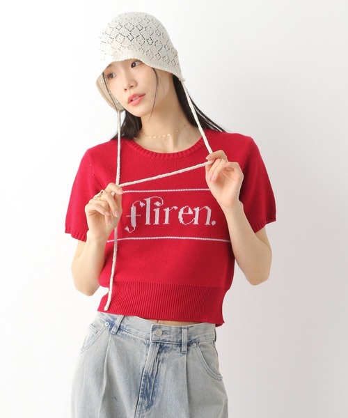 Heather（ヘザー） ニット セーター ジャガードロゴニット（半袖