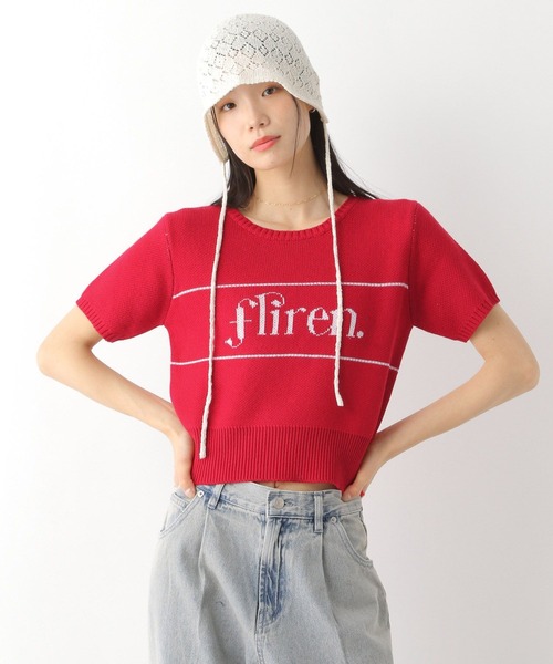 Heather（ヘザー） ニット セーター ジャガードロゴニット（半袖