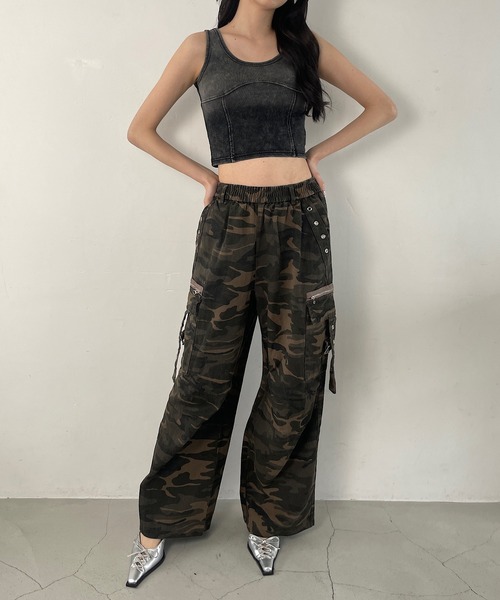 Roger&Raw パンツ 迷彩ルーズパンツ レディース : ZOZOTOWN