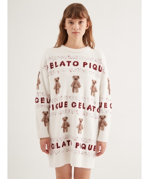gelato pique 「gelato pique」 ニットワンピース ONE SIZE
