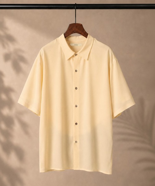 シャツ 半袖 120グラムのすっごく軽いシャツ/皺にならない洗えるSilk S 