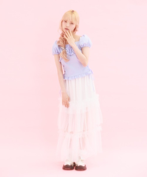 Fickle Bebe（フィクルベベ） ブラウス シャツ パフスリーブコルセット